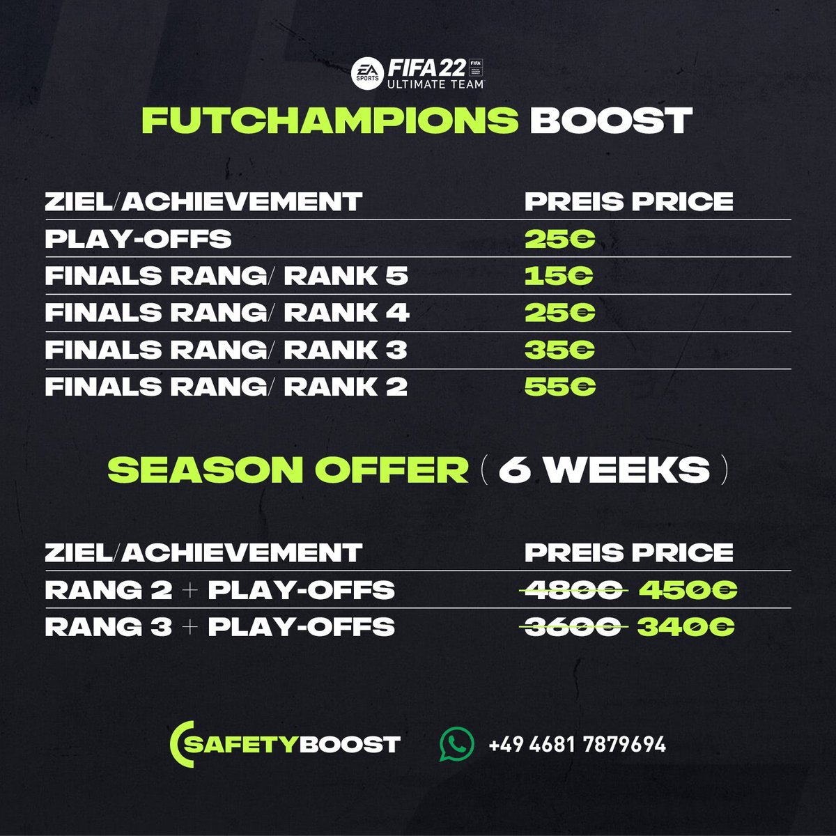 boost_safety's tweet photo. There we go!
Contact us NOW for FUT Champions or Rivals!
Let us grind for you! ELITE Division or Rank 2 ! We are ready!

@safetycoins @AccountsSafety @mo19869 

#FUT  #FUTChampions  #FIFA22 #FIFA #ultimateteam #FIFACoins #Weekendleague https://t.co/2aDXu0npVY