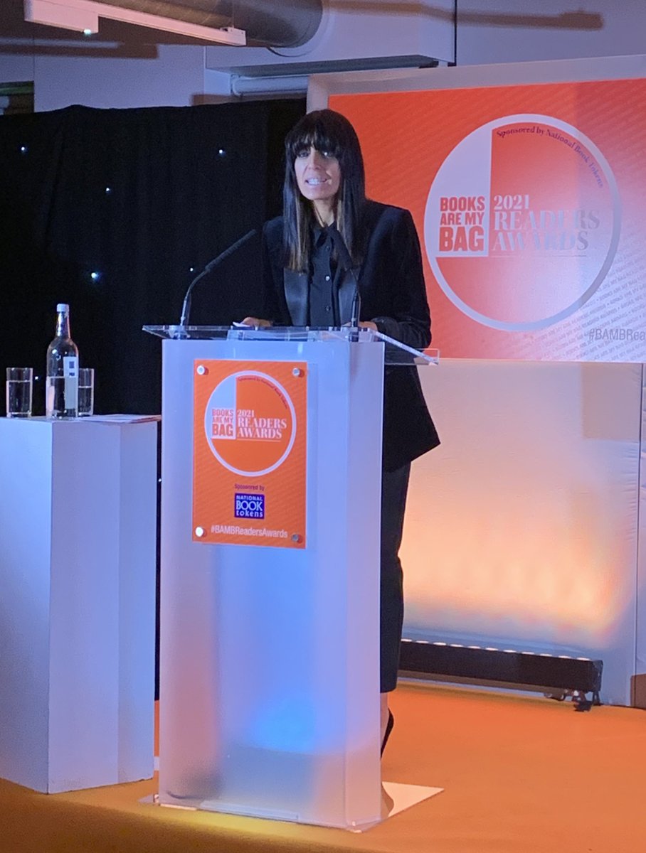 benmccluskey's tweet photo. What a fab night at the #BAMBReadersAwards with brilliant host @ClaudiaWinkle sharing this year’s winners - the only awards voted for by readers from shortlists selected by booksellers! #ChooseBookshops https://t.co/96Gp39Biui