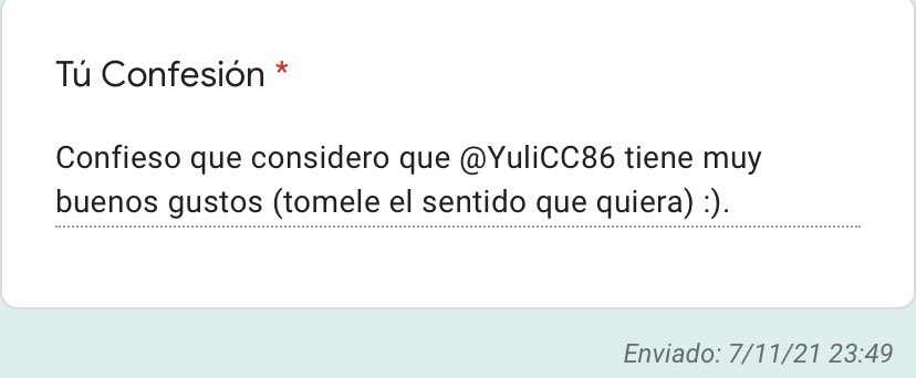 conferubirena's tweet photo. Confesión N° 2899

Pero bueno, hablando de gustos @YuliCC86 https://t.co/qtZHuMcLr6