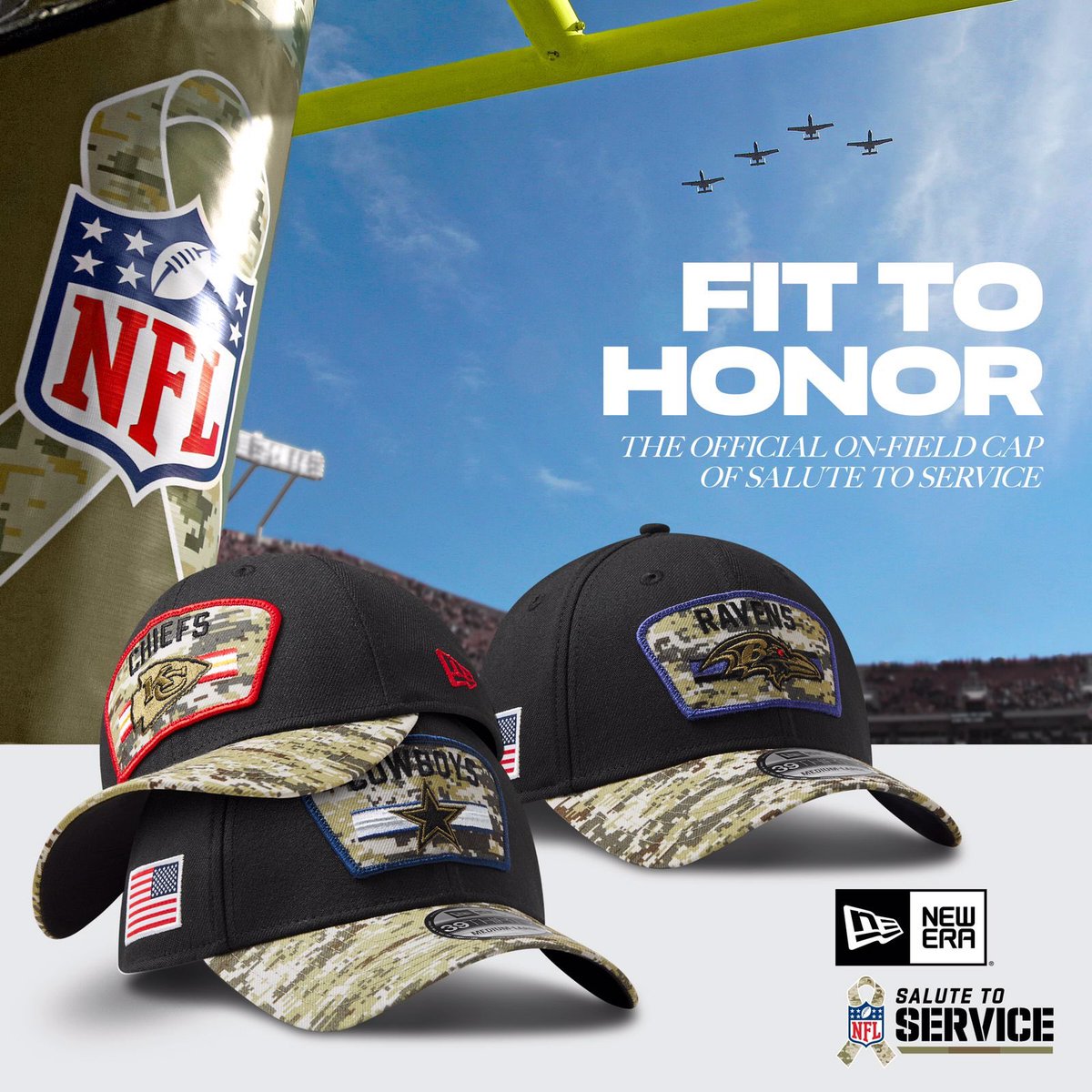 DicassSports's tweet photo. ⭐️⭐️ @NewEraMx SALUTE TO SERVICE 

Busca la gorra de tu equipo favorito en Dicass Online
👉 https://t.co/X8ZBuTLWum

*Disponibles solo en tienda en línea.
#NFL https://t.co/Mwr4GaHVWY