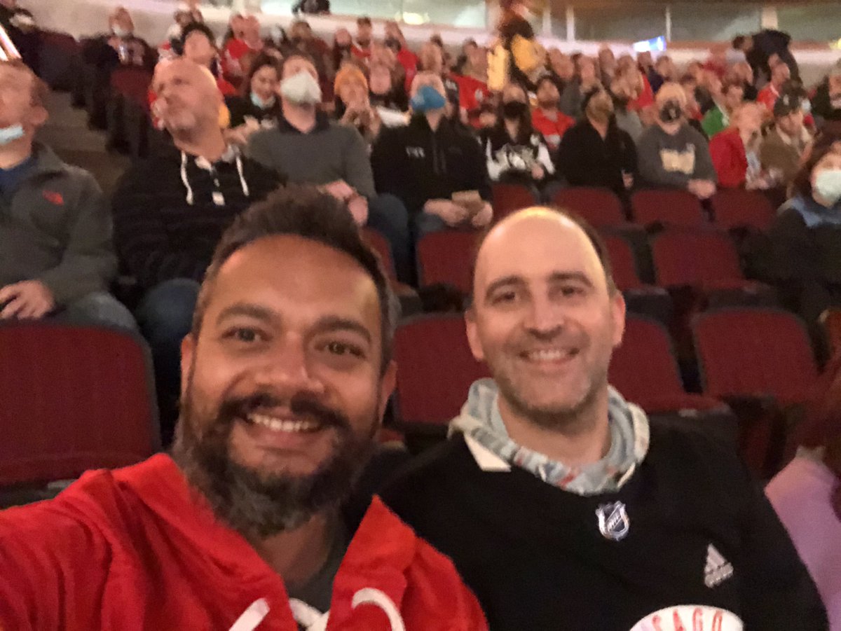 anoopbhat's tweet photo. Our first Hawks game! @billrbrown https://t.co/krkTh8aJRx