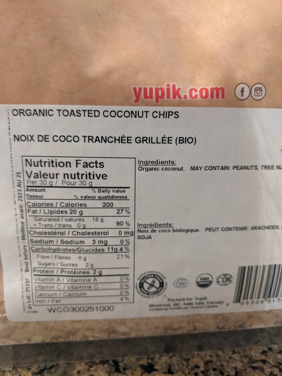 Why are the carbs so high on coconut chips and not on coconut milk?