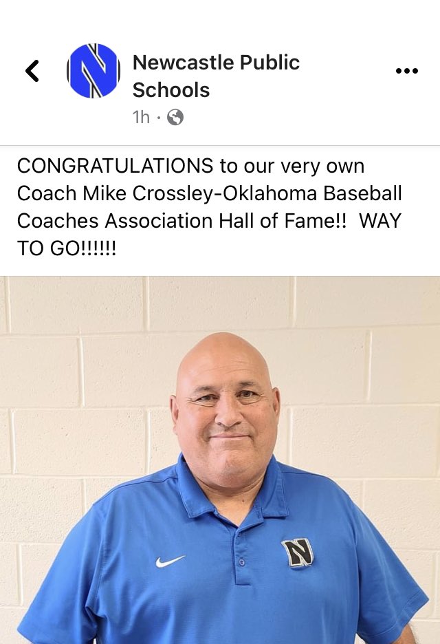 Congrats to Legendary Racers coach Mike Crossley for being inducted to the Oklahoma Baseball Coaches Association HALL OF FAME!!!!  Well deserved Coach!