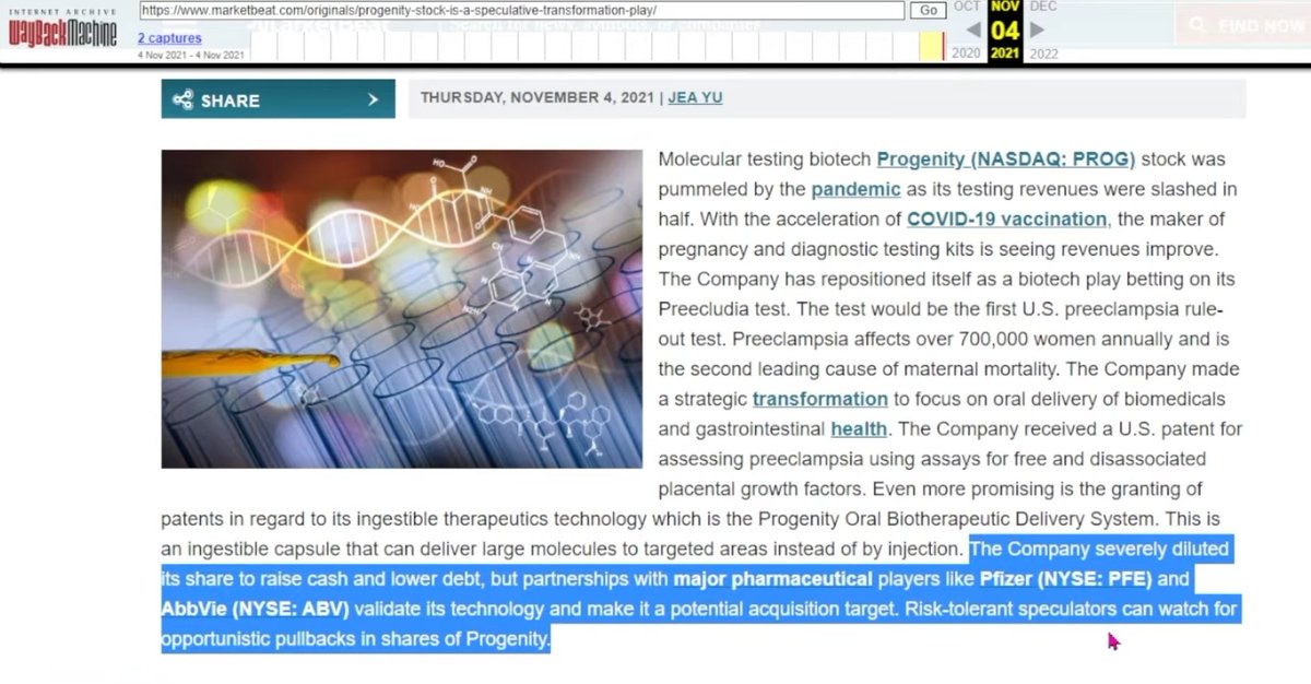 WuTradeClan's tweet photo. $PROG ER 11/10 AH 

@MarketBeatCom mistakenly leaks partnership w/ $PFE &amp; $ABV then deletes &amp; re-releases edited article. 

If this is true &amp; announced during ER, you better strap on to your seats because.. "Ooooooo👐eeeeee!"

@MrJasonAdair
@AdnansArk
@MELSKITRADING
@Tommy2toes10 https://t.co/4njLUOnM1j