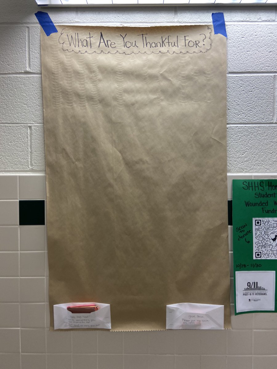 shhshomeland's tweet photo. Come by Room 4245 and put something you are thankful for. Please make sure it is not offensive or it will be removed immediately. Let’s make good choices!! #bethankful #thankfultree #mystudentsrock https://t.co/j5q8zg5Wmf