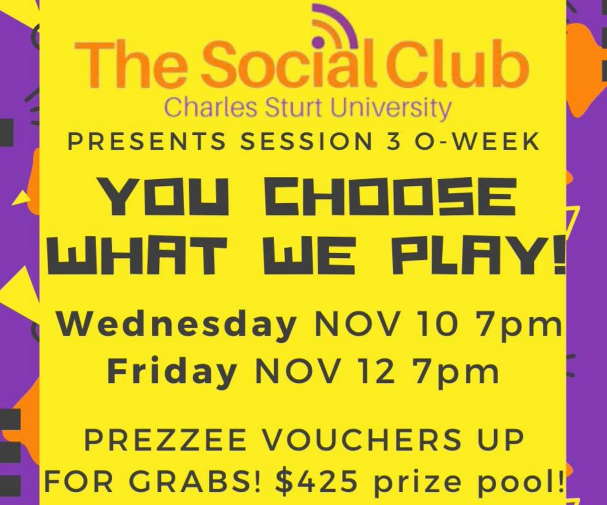 Charles Sturt University's online student representative committee (SRC) is hosting a fun social event online during O-week! First event starts TONIGHT at 7PM. stmarks.events/8cd31f