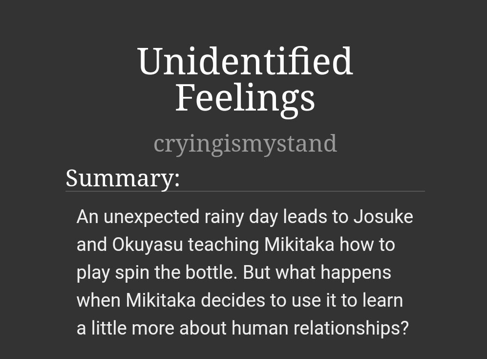 cryingismystand's tweet photo. Some Josumikiyasu (josuyasumiki?) That I wrote for @JJBASummerLovin a while back! This poly ship is so underrated and I'm here to feed it 
#josuyasu #mikitaka
Link below! https://t.co/kCjbnkd9lL