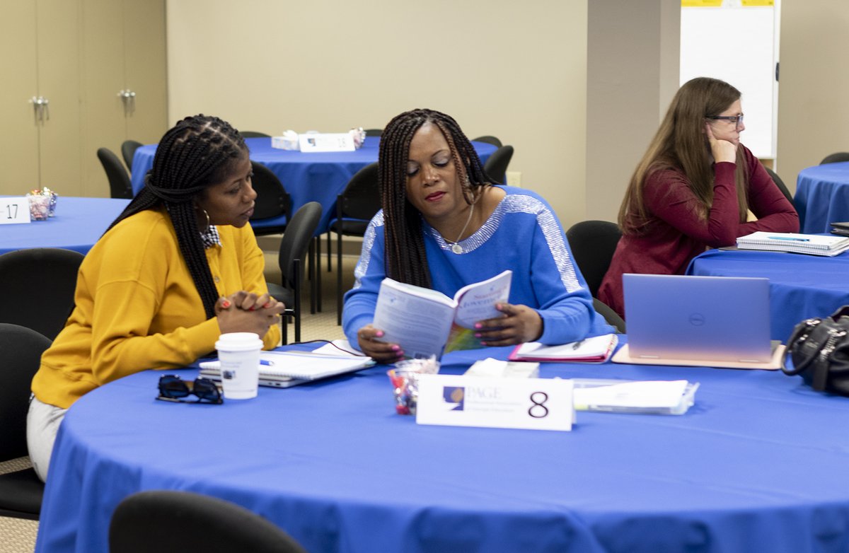 PAGE_EdNews's tweet photo. A great day of collaborative learning today during PAGE Transformational Principal Institute (TPI). Participants heard from PL director Angela Garrett as they applied TPI tools and strategies to effective teamwork built around relationships and belonging. (1/2)
#PAGEPL  #PAGETPI https://t.co/fUadX4eTqV