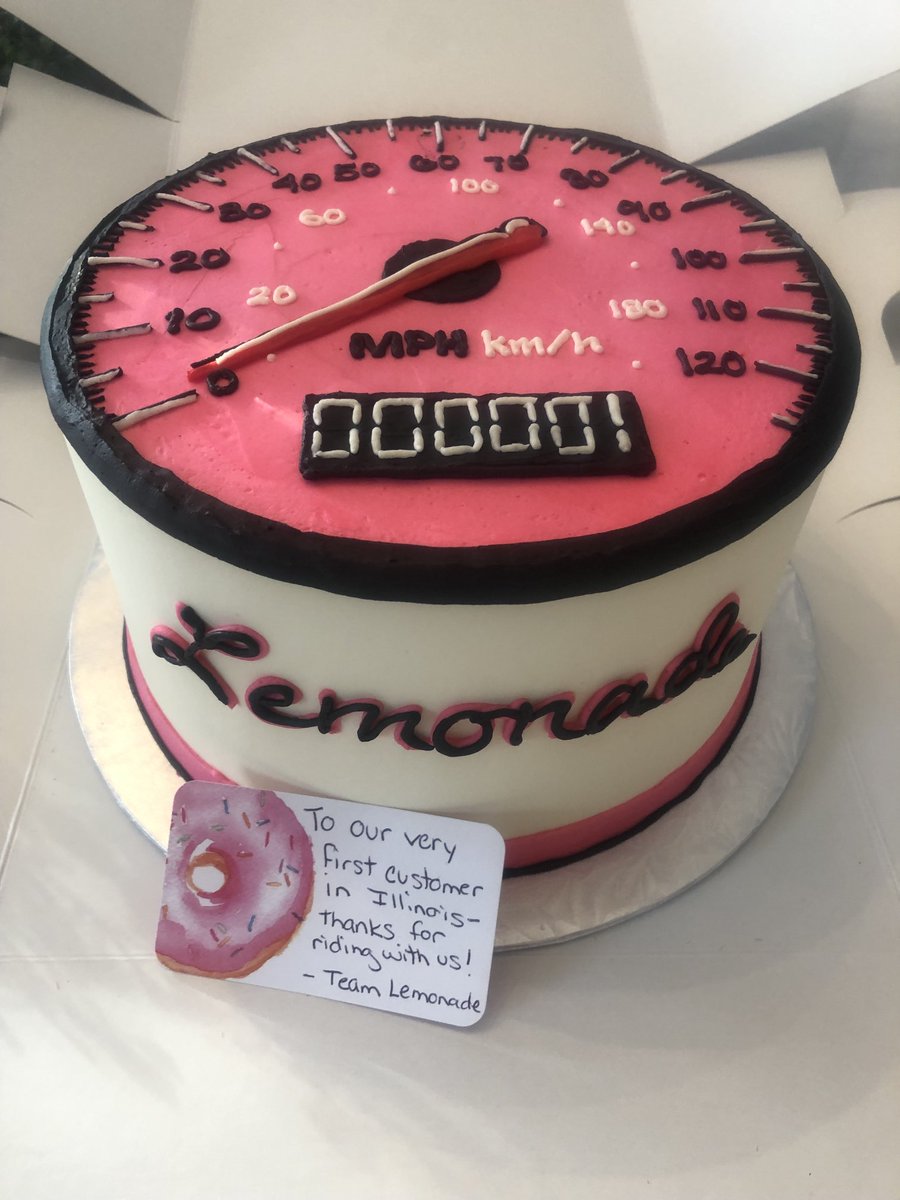 sbonert's tweet photo. Wow! Thank you ⁦@Lemonade_Inc⁩ for the amazing cake. Look forward to being a happy (and a bit fatter) customer! ⁦@danbonert⁩ https://t.co/GZEWCEwAbd