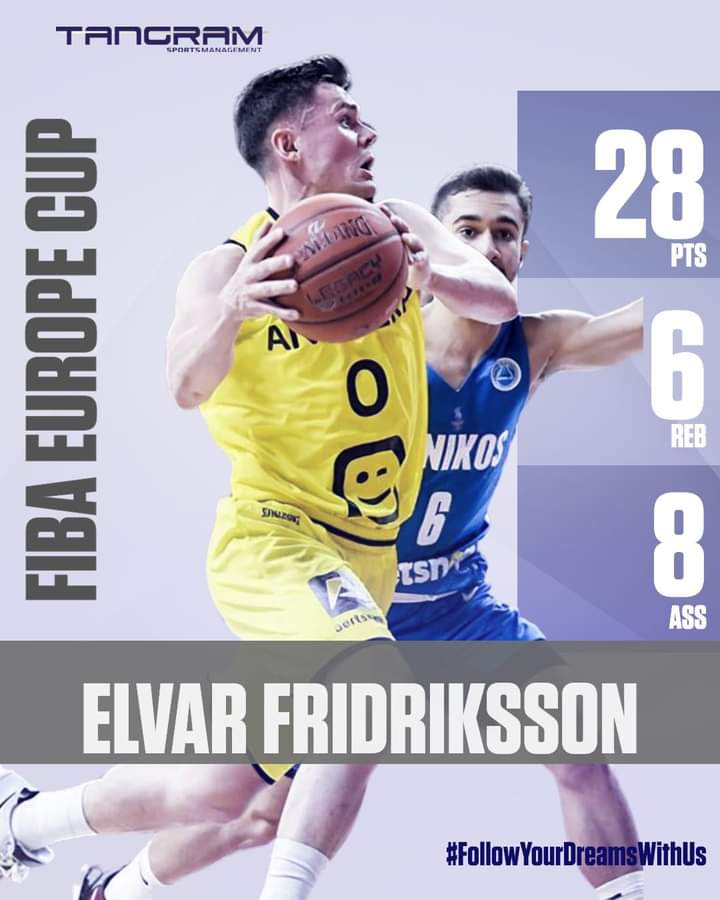 Elvar Fridriksson <a href="/ElvarFridriks/">Elvar Friðriksson</a> stepped up in Antwerp's <a href="/antwerpgiants/">WINDROSE GIANTS 🅰️</a> home game against Ionikos @IonikosBCHnc in the FIBA Europe Cup <a href="/FIBAEuropeCup/">FIBA Europe Cup</a> 🇪🇺

2️⃣8️⃣ Points
6️⃣ Rebounds
8️⃣ Assists
10/17 Field Goals
6/11 3-Pointers
3️⃣0️⃣ Ranking

📷 G.MAX Agency

#FollowYourDreamsWithUs