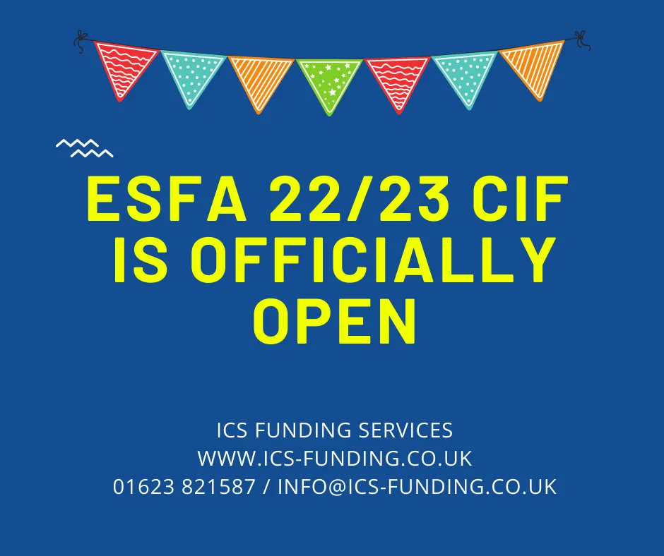 The ESFA 22/23 #ConditionImprovementFund application round is open!

ICS have a proven track record nationwide - buff.ly/32lmeka

#midshour #sheffieldhour #wetherbyhour #doncasterhour #westmidshour #Shireshour #Eastmidsbizhour #EarlyYearsHour #DerbyHour #SolihullHour