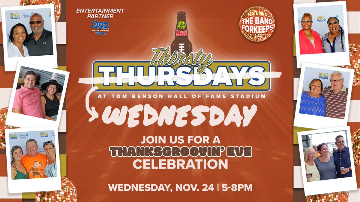 HOFVillage's tweet photo. Time to bust a move at the next Thirsty Thursday Event! 🕺💃 #bustamove 

Be sure to purchase your tickets today to the Thanksgroovin' Eve Thirsty Thursday on Wednesday, November 24th!

Tickets are going quickly and you will not want to miss this party!

https://t.co/MVxp1jro6J https://t.co/oV4wofd8Lv