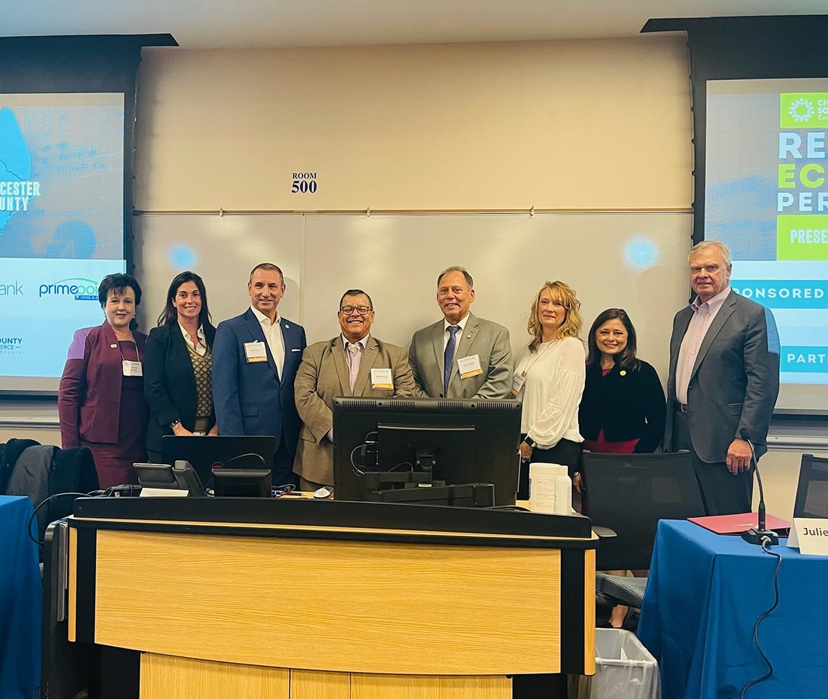 This morning, RCSJ President, Frederick Keating and Dean Patricia Claghorn hosted the Chamber of Commerce of Southern New Jersey Regional Economic Perspective – Gloucester County – Event.