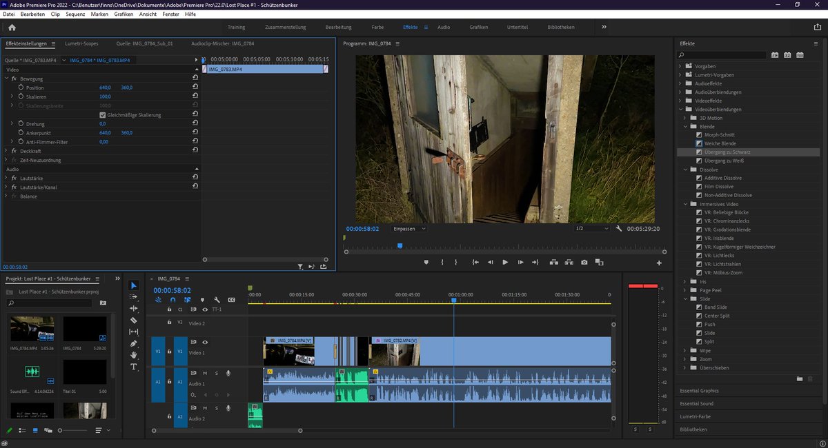 Das Video vom ersten Lost-Place wird gerade fertig gestellt!