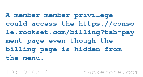 disclosedh1's tweet photo. Rockset disclosed a bug submitted by @jhimansh: https://t.co/dQbcFRGtbg #hackerone #bugbounty https://t.co/KIx9SqutWx