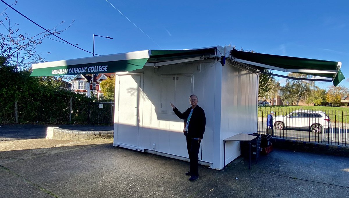 NCCBrent's tweet photo. Rain, hail or shine our #fridayfoodbank #feedourfamilies #faithinaction operates. Our new pop out awning from #NationwideShopfrontltd will enable this to happen! @Caritas_love @WatesGroup #knowleshouse @DeniseSouthard5 @danny_ncc @gracelandsyard @BrentSanctuary @thelondonnac https://t.co/PvTfiwP8X4