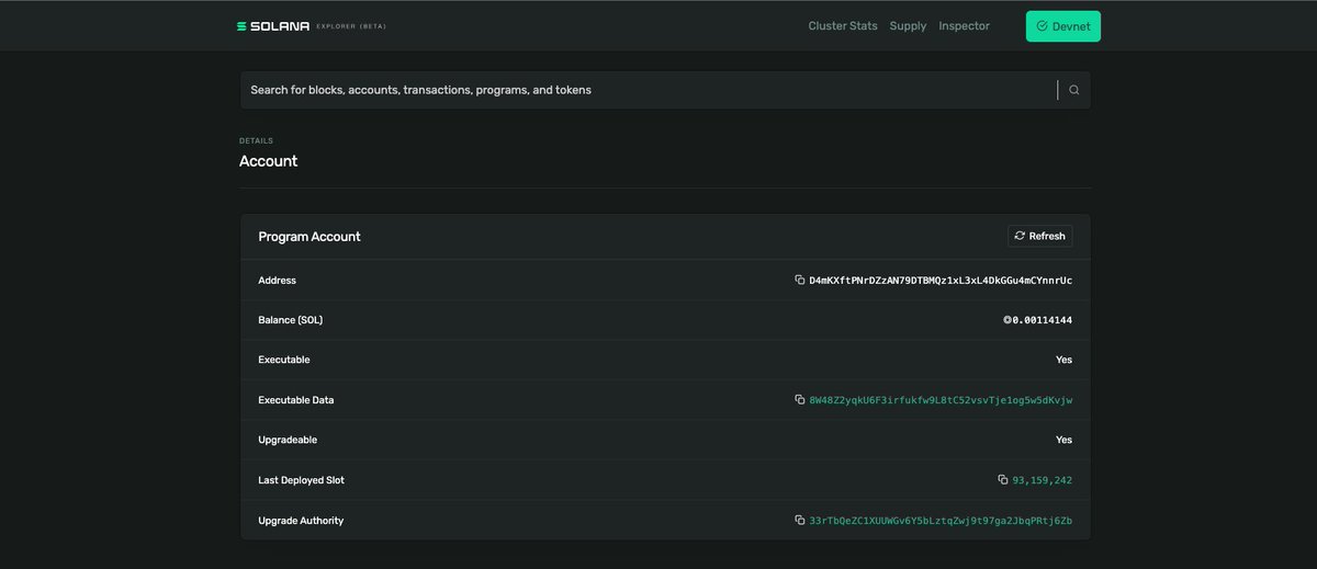tSamoss's tweet photo. Thanks to @_buildspace I have just deployed my first program to the #Solana Devnet. Check this out: https://t.co/0t30aGUpfJ https://t.co/glpeFHDD6l