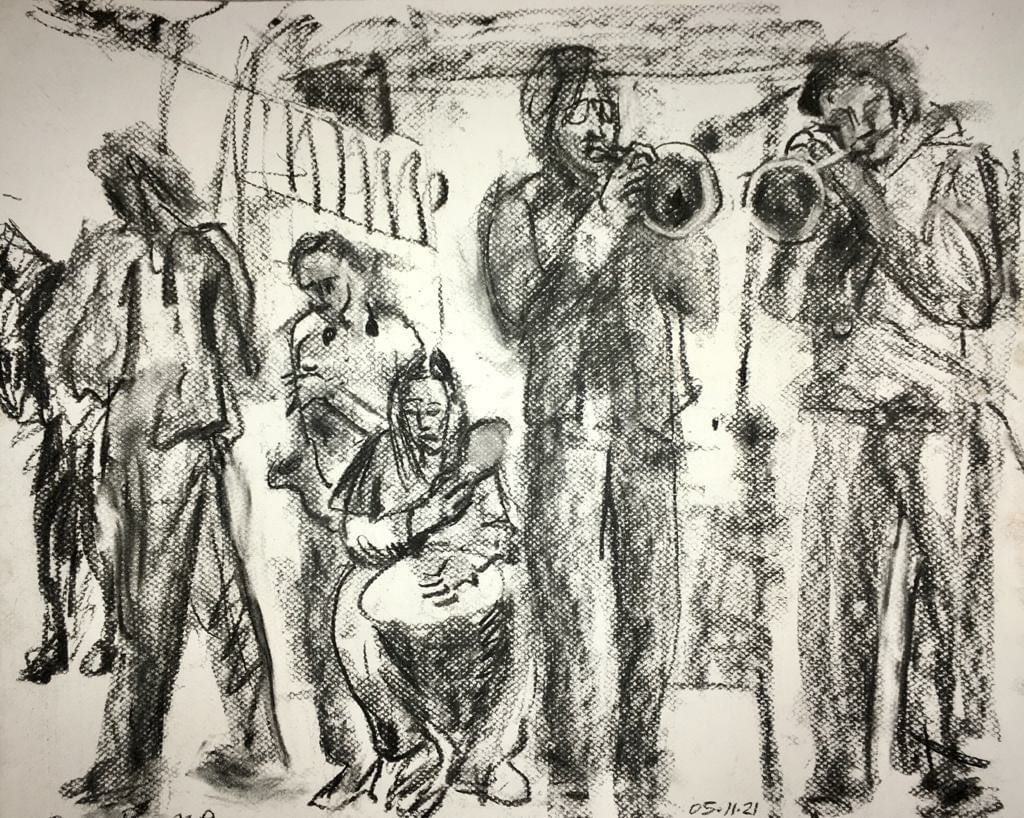 youthsayers1's tweet photo. Was fun playing @LouieLouie_Ldn #StPetersChurch #Walworth last week - good vibes thanks to #FatherAndrew for making the church a great venue @ace_national live art by @oscarromp https://t.co/vqLgsFTPml