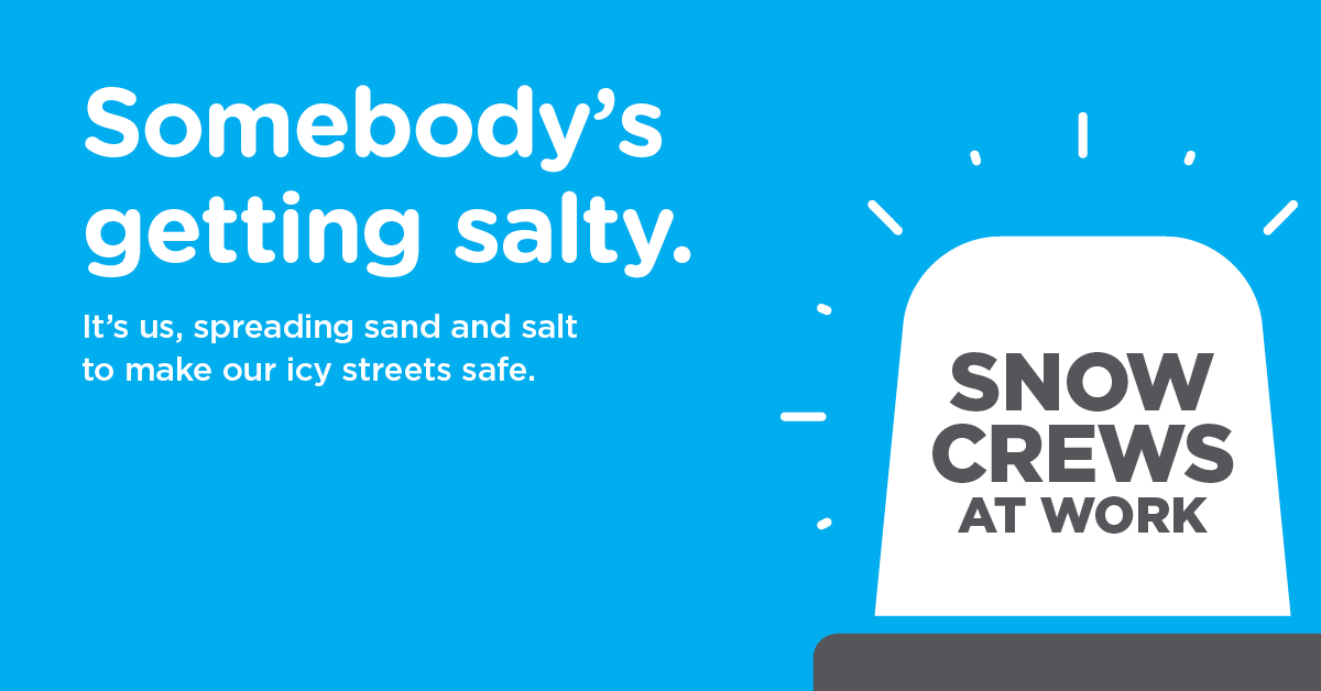 cityofsaskatoon's tweet photo. City crews will be out salting tonight to help your tires get a grip. Thanks 'snow' much for driving extra carefully! ❤
Read more here: https://t.co/PQ5xXKXnC3.
#YXEWinter #YXERoads https://t.co/UEEyWHWp4c