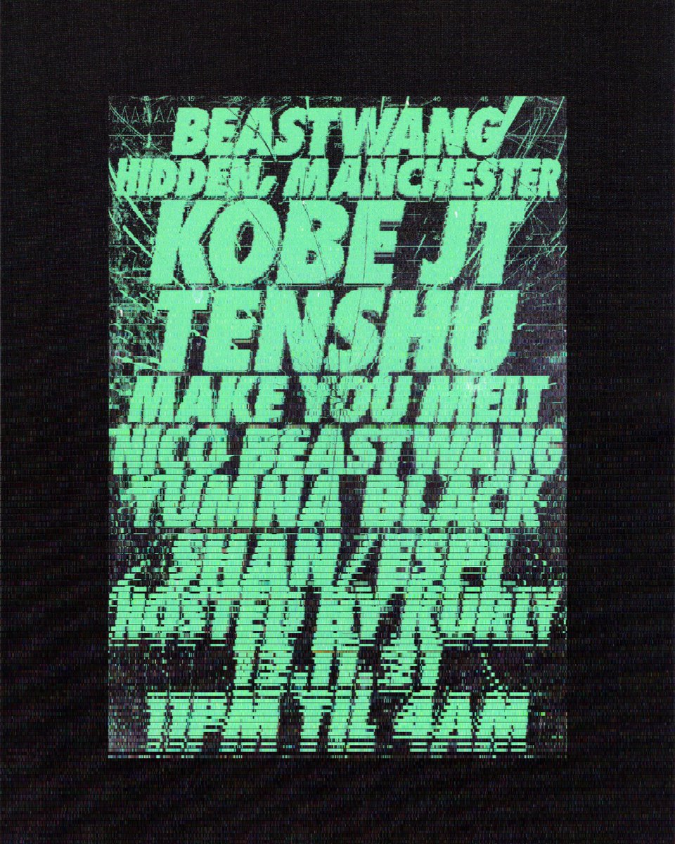 ๐ฝ BEASTWANG ๐ฝ (@beastwanguk) on Twitter photo BEASTWANG MANCHESTER
THIS FRIDAY ๐๐
Final Tickets > linktr.ee/beastwanguk
<a href="/kobejt_/">KOBE JT</a>
<a href="/soundsoftenshu/">TENSHU</a>
<a href="/YumnaBlack/">Yumna Black</a>
<a href="/Wickedlander/">KURLY</a>
<a href="/Nico_Beastwang/">Nico Singh</a> BEASTWANG MANCHESTER
THIS FRIDAY ๐๐
Final Tickets > linktr.ee/beastwanguk
<a href="/kobejt_/">KOBE JT</a>
<a href="/soundsoftenshu/">TENSHU</a>
<a href="/YumnaBlack/">Yumna Black</a>
<a href="/Wickedlander/">KURLY</a>
<a href="/Nico_Beastwang/">Nico Singh</a>
