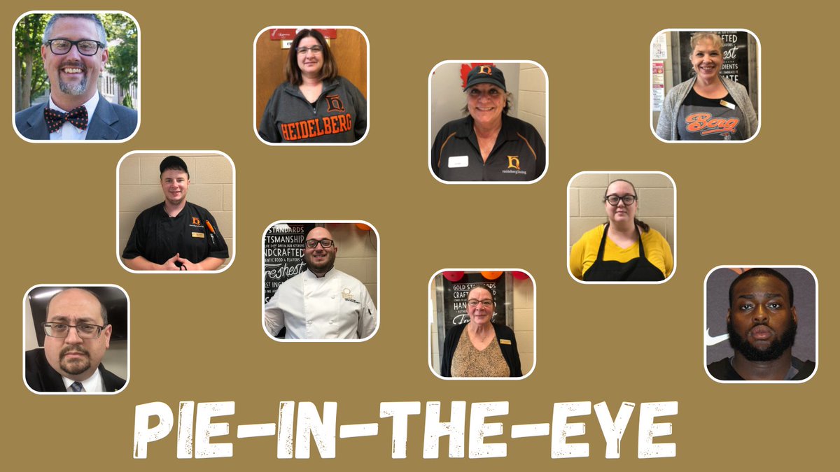 HeidelbergEats's tweet photo. Dec. 1st: pie your an employee OR our special guest, Dean Abrams

$5/pie with proceeds benefiting the Toledo Children's Hospital

BUT, you can save someone! Buckets with contestants pictures are in Hoernemann. Donate spare change, the one with the most by our event will be saved! https://t.co/V53nSyrTMA