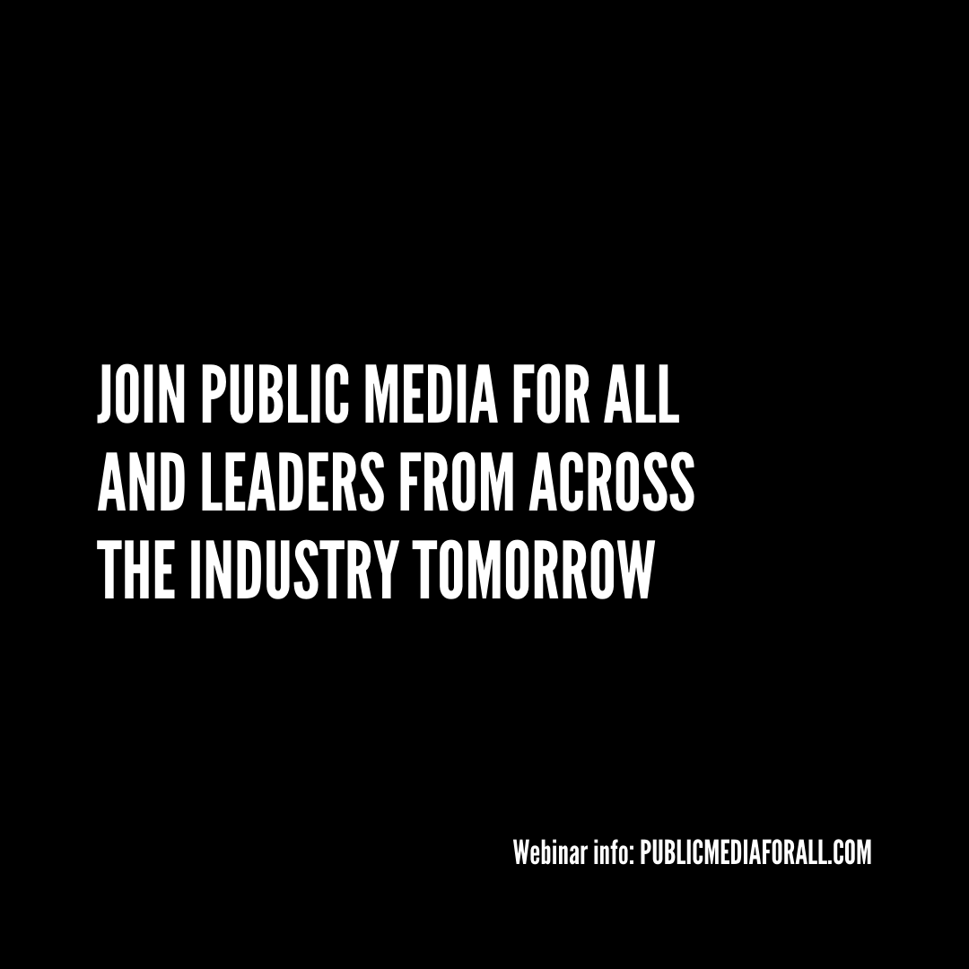 PublicMedia4All's tweet photo. It’s time. The second Day of Action and Education is here. Register for tomorrow’s webinar at https://t.co/RVbKhuQeBL. #pubmedia #PublicAF #diversity #bipoc #poc #npr #pbs #journalism #publicmediaforall #publicmedia https://t.co/11m0i3jjXY