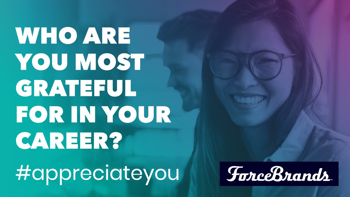 We're celebrating gratitude with our ongoing #appreciateyou campaign. Who inspires you personally and professionally to level up in your career? And more specifically, how do they inspire you? forceb.co/300IX9K #gratitude #gratitudeattitude #grateful #thankful