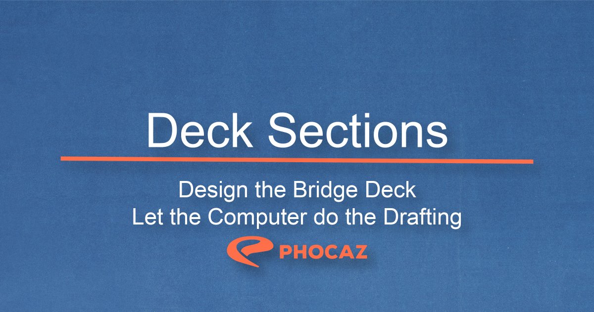 Phocaz's tweet image. Build your own catalog of designs, input measurements, and let our data-driven design program do the drafting for you.
Deck Sections is just one of the amazing apps Phocaz Inc. can do for you.
Learn More: buff.ly/3H6sX74
#CADWorkflow #CADBetter
#OpenRoads #MicroStation