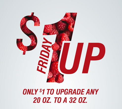 SmoothieKingGP's tweet photo. Our new special on Fridays!!! Only for $1 more, you can upgrade ANY 20oz. smoothie to a 32oz. smoothie!  #smoothiekinggp https://t.co/fhOs1Rjocv