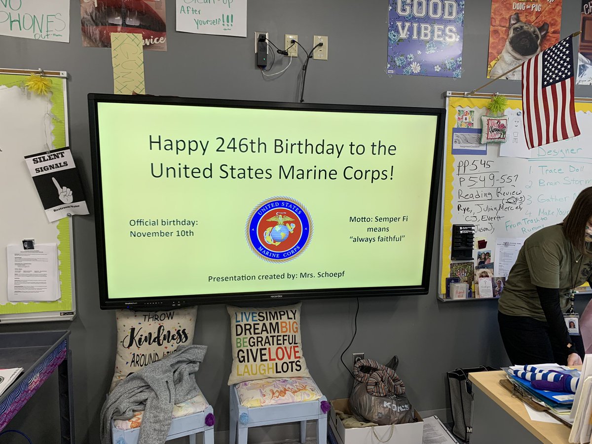 RolandGriseMidd's tweet photo. CTE classes joined in an early celebration of the @USMC birthday! They heard about traditions, civilian &amp; military jobs,how local business benefits from these events, &amp; staff connections to the Corps. #246th #SemperFi @KatieShep12 @jkcarey24 @NewHanoverCoSch @NHCS_CCO @nhcsCTE https://t.co/eQcUJVT5O0