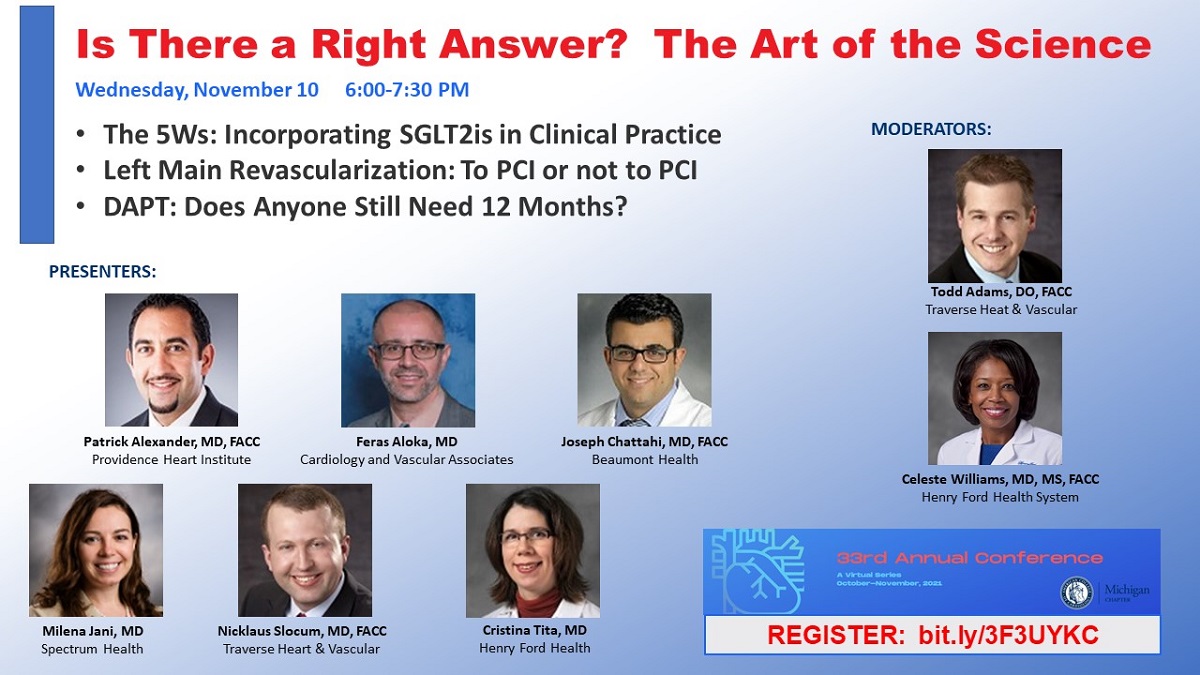 Michigan Chapter ACC (@michiganacc) on Twitter photo Discussion of SGLT2is, PCI, & DAPT tomorrow at 6 PM. Join us for the finale of our conference series! Register bit.ly/3F3UYKC <a href="/HFHCardioFellow/">Henry Ford Hospital Cardiology Fellowship</a> <a href="/BeaumontCards/">William Beaumont Hospital - Cardiology Fellowship</a> <a href="/APH_CV_Fellows/">Ascension Providence Cardiovascular Fellows</a> <a href="/AscensionM_CV/">Ascension Macomb Cardiovascular Fellowship</a> <a href="/waynecardio/">Wayne State University Cardiology Fellows</a> <a href="/umichCVC/">U-M Health Frankel CVC</a> <a href="/SpectrumHealth/">Spectrum Health</a> <a href="/ACCinTouch/">American College of Cardiology</a> <a href="/MartyTamMD/">Marty Tam</a> <a href="/ChristopherGiu9/">Christopher Giuliano</a> Discussion of SGLT2is, PCI, & DAPT tomorrow at 6 PM. Join us for the finale of our conference series! Register bit.ly/3F3UYKC <a href="/HFHCardioFellow/">Henry Ford Hospital Cardiology Fellowship</a> <a href="/BeaumontCards/">William Beaumont Hospital - Cardiology Fellowship</a> <a href="/APH_CV_Fellows/">Ascension Providence Cardiovascular Fellows</a> <a href="/AscensionM_CV/">Ascension Macomb Cardiovascular Fellowship</a> <a href="/waynecardio/">Wayne State University Cardiology Fellows</a> <a href="/umichCVC/">U-M Health Frankel CVC</a> <a href="/SpectrumHealth/">Spectrum Health</a> <a href="/ACCinTouch/">American College of Cardiology</a> <a href="/MartyTamMD/">Marty Tam</a> <a href="/ChristopherGiu9/">Christopher Giuliano</a>