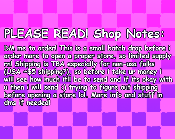 coolbeens's tweet photo. ❣️DM me to purchase!⭐️

Hi guys, Im sellin a small drop of items i made! tryin to test out shipping before openin a store in the future :D pls read shop notes for more info!

thank u for takin a look and ill prob throw in extra goodies for anyone helping me with this batch :3 💘 https://t.co/Rtz66ZS5Lu
