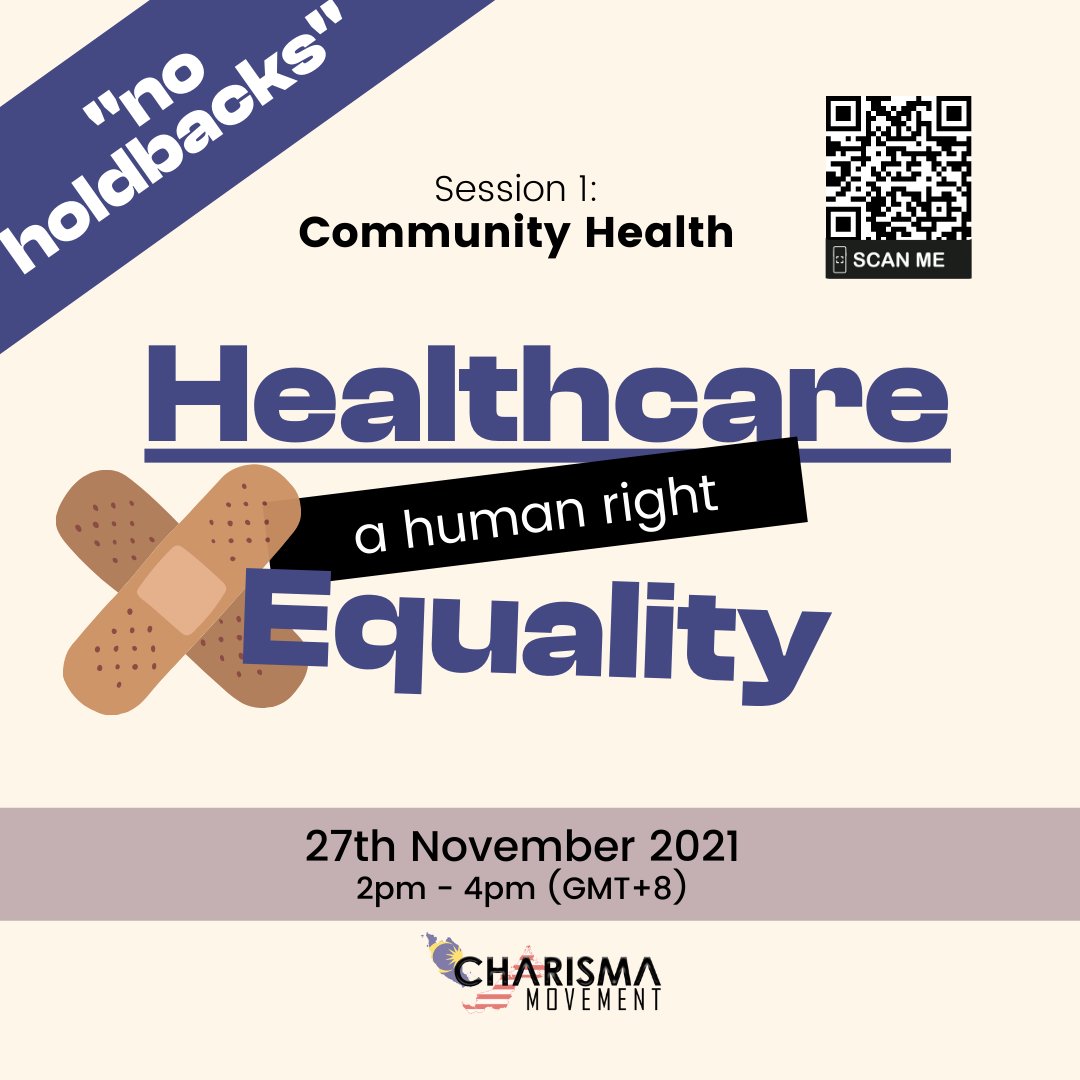 CharismaMVMT's tweet photo. Join our esteemed panel of speakers and their discussion on the importance of healthcare equality.
Click the link to learn more about "No Holdbacks": https://t.co/xCX1rceKdF
RSVP here: https://t.co/gkU4j9UmF5
#NoHoldbacks #CharismaMovement #destigmatisehealth #HealthcareMalaysia https://t.co/eQHa6hI92T