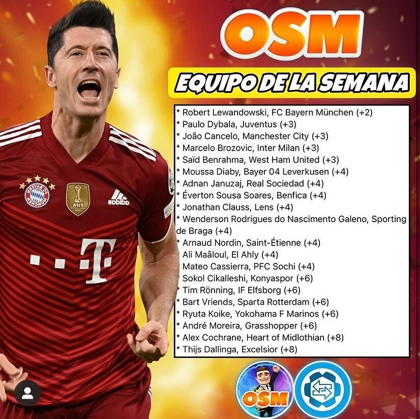 osmtransfer's tweet photo. ‼️Los jugadores En Forma de la semana en OSM 2022, ya disponibles en la app @osmtransfer ‼️
📌09-11-2021📌 https://t.co/9uoSirqByT