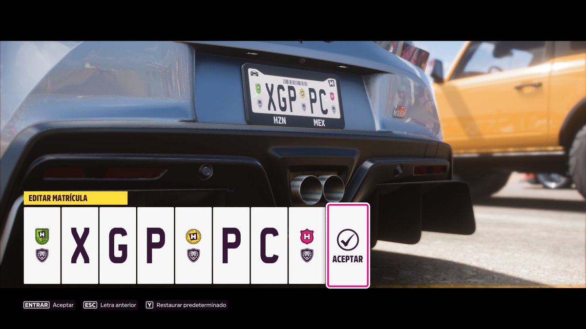 GamePassLATAM's tweet photo. Este tuit se contesta con la matrícula que elegiste en #ForzaHorizon5 https://t.co/Bz1WxD6ubZ