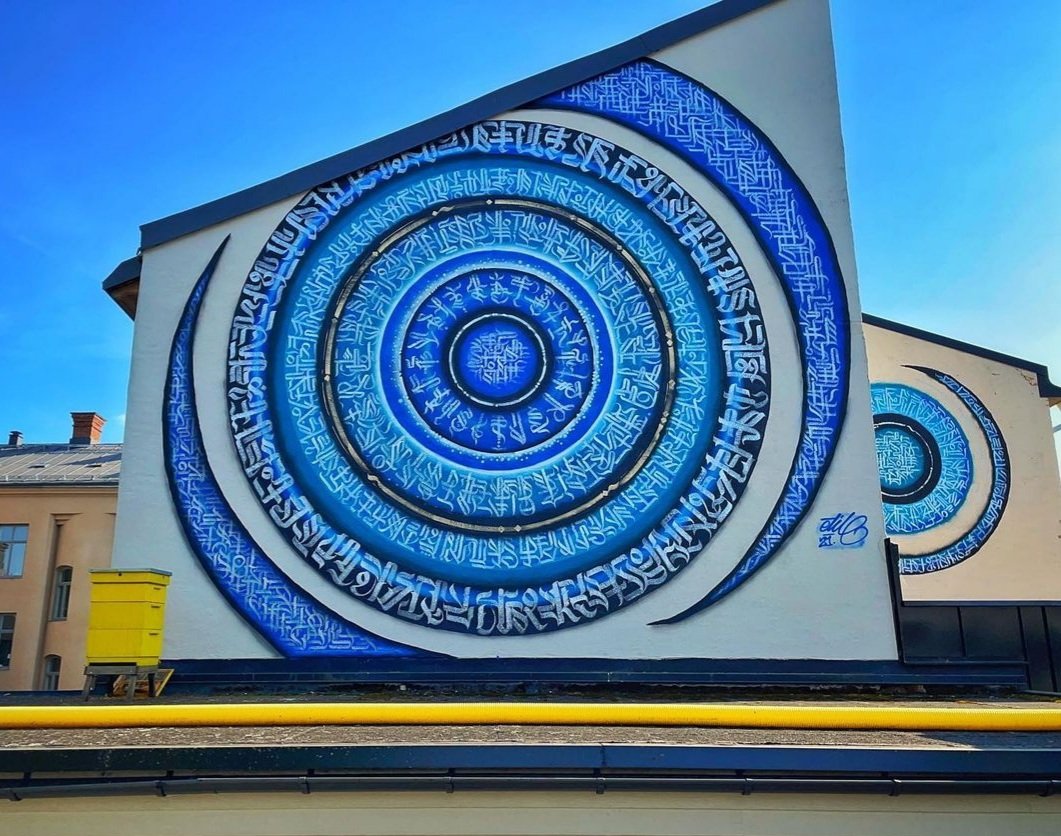 MolinaStreetArt's tweet photo. Calligraphic art by Swedish Etile in Karlstad, Sweden (2021) #etile #karlstadstreetart #calligraphy #streetart #lamolinastreetart 📷 via artist https://t.co/dC4gcrXXIP https://t.co/SQXI4RTuuc