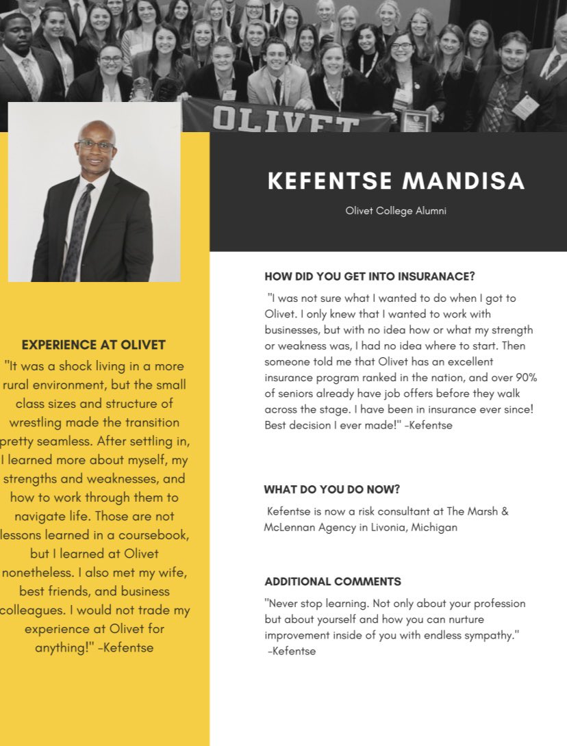 GisOlivet's tweet photo. ***Alumni Spotlight!!!*** This week we have Olivet College Alumni, Kefentse Mandisa! Read to learn more about his experiences at OC and where he is now!! https://t.co/iL1kWsc8sD