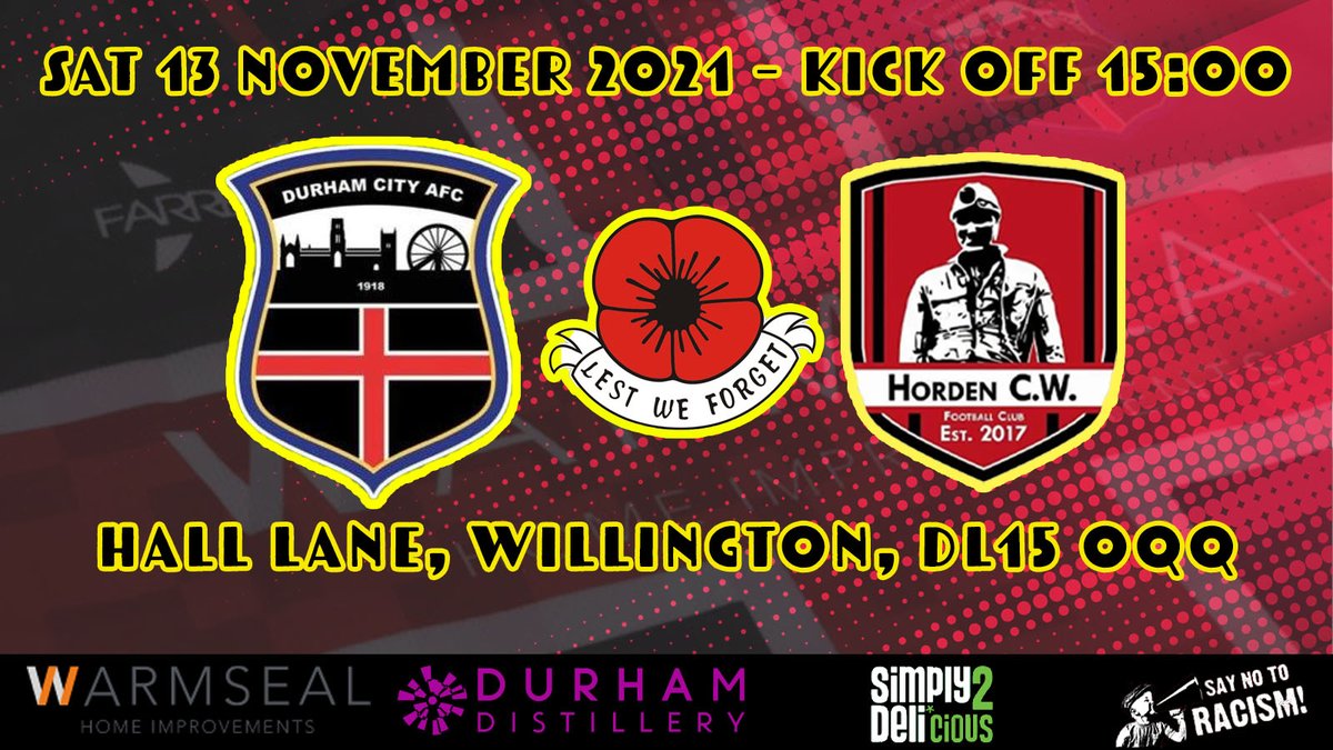 Next up for City is a home game as we welcome <a href="/HordenCWFC/">Horden Community Welfare FC</a> to Hall Lane on Saturday.

We will be marking Remembrance Day and would like to offer free admission to any servicemen, servicewomen or veterans of the Armed Forces.