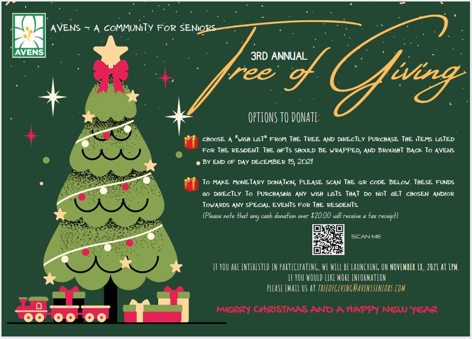Avens_Seniors's tweet photo. Save the date! November 18th, 2021 #Yellowknife #NWT #TreeOfGiving https://t.co/s5cg6UwZ1q