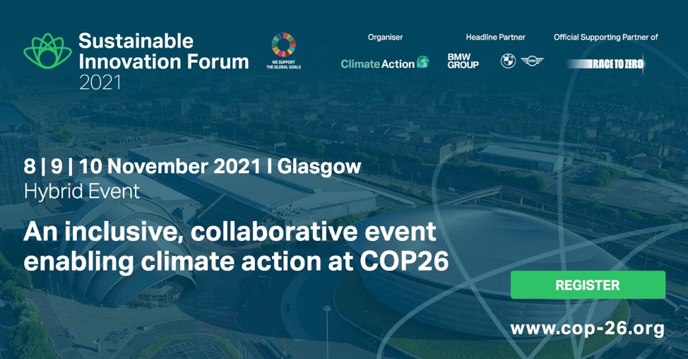 BIDInvest's tweet photo. Join us and @Climate_Action_ tomorrow at #COP26 for the Sustainable Innovation Forum 2021 where our Chief of Advisory Services Milagros Rivas Saiz will talk about how we are mobilizing capital &amp; blended finance for a green recovery: https://t.co/QBTmbaa49G #ClimateActionLive https://t.co/zCq09Na5hp