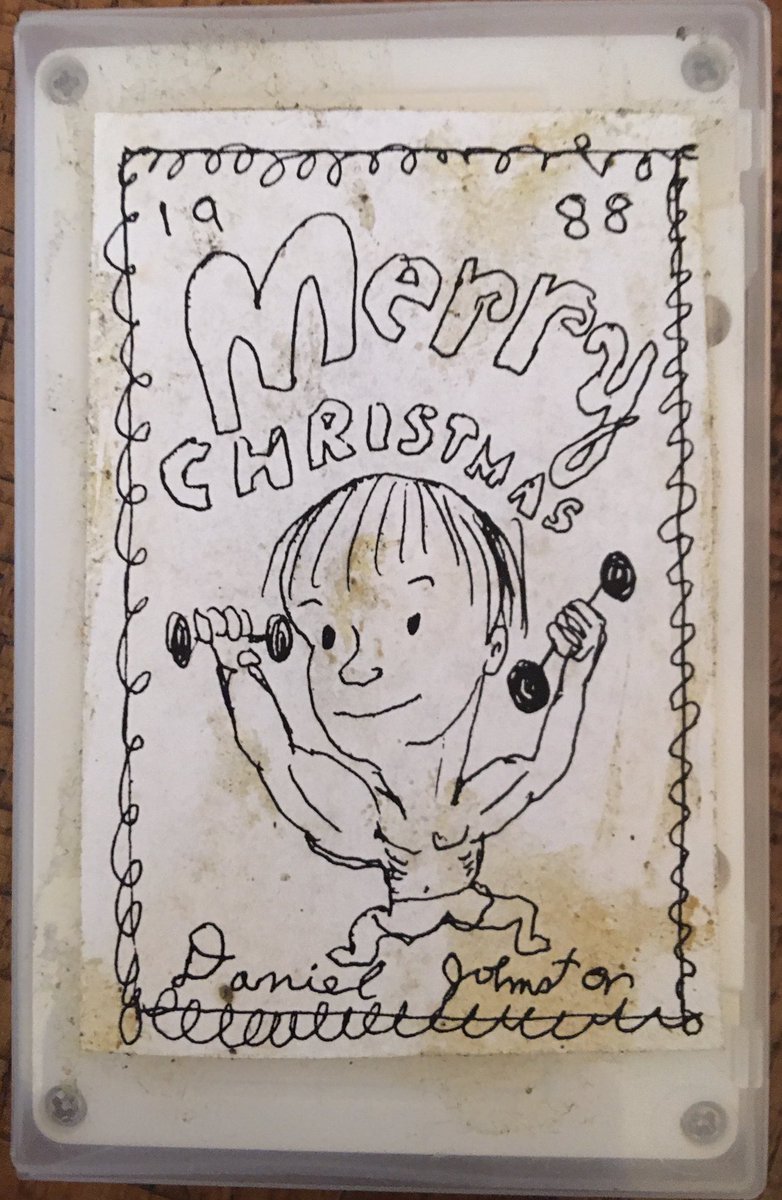 mabooshi's tweet photo. Sorting thru an old box of archived #cassette tapes (mostly Xmas), I came across some real treasures…among them was THIS gem I’d forgotten I owned 😍🎶🎸🥁🎹🎅🏿👏❄️✨🙏🏼
#RIPDanielJohnston #ALTXmasMusic
#Autographed #XmasInTheLoonyBin https://t.co/fu6QBkhPB6