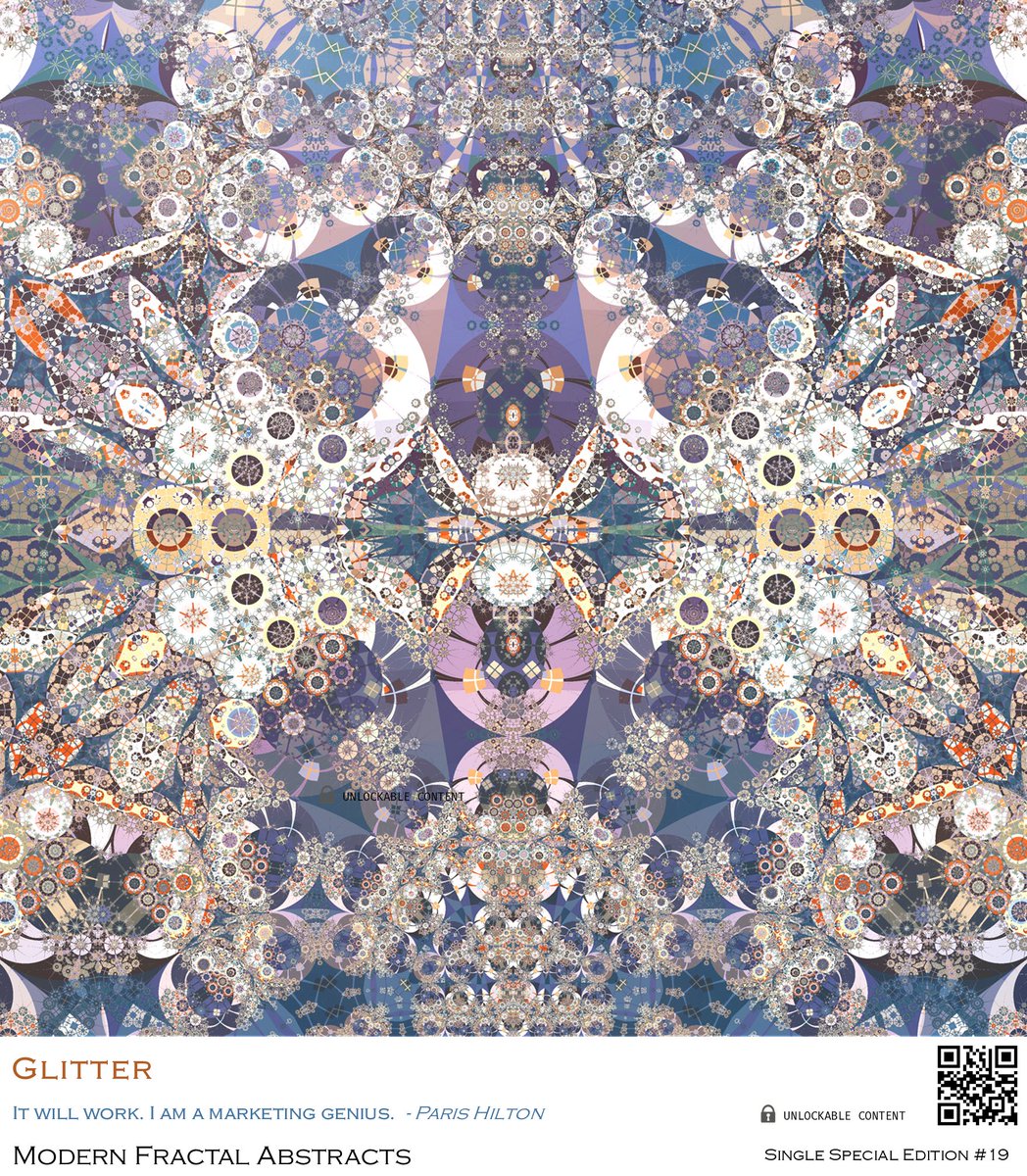 TheFractalist's tweet photo. Glitter
A 1/1 #NFT on @0xPolygon
https://t.co/mA0P0j1Y0J
#NFT #nftcollector #NFTCommunity #NFTartist #nftart #AbstractArt #nfartists #fractalart #polygon #PolygonProject #PolygonNFTs #polygonchain #OpenSea #abstract #ModernFractalAbstract #psychedelic
Quote by @ParisHilton https://t.co/pg3apgJ8x0