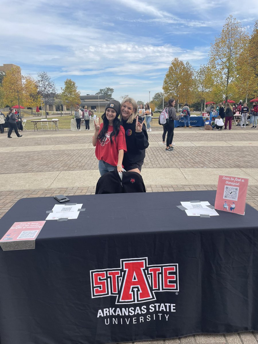 Red_Wolf_Pack's tweet photo. Special shoutout to A-State service and Learning for hosting Howl’s Self Care Fair today on the lawn —— what a fun way to take a break from school to learn about wellness opportunities on campus and in the community! https://t.co/DE1ZHubM7r