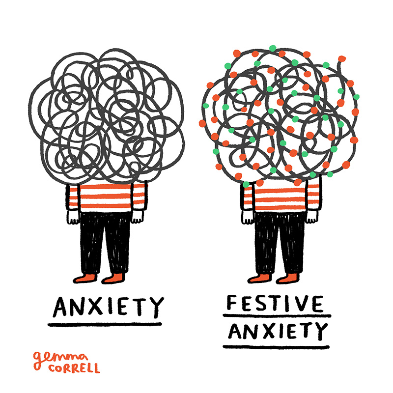 Gemma Correll on Twitter: &quot;anxiety / festive anxiety  https://t.co/TfOy9CNf46&quot; / Twitter