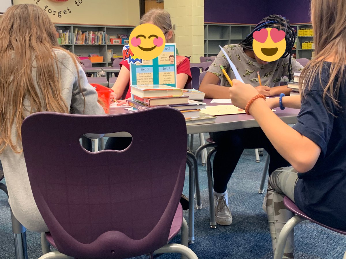 KehLibrary's tweet photo. Lots going on this week at the @keheleycomets Media Center! From color sudoku to balloon building to drawing kindness comics and virtual sticker boards, we #doitall! Oh yeah, there’s some reading in there too. Thanks @LintheLibrary for the comics! #lovemyjob #kidsdeserveit https://t.co/zaicRRMTrZ