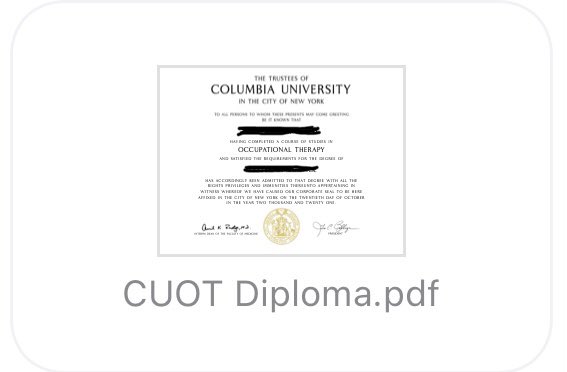 caitrinassaf's tweet image. Can’t get over the fact that after 3 years of hard work getting her master’s in #OccupationalTherapy from @Columbia, this is what my sister is sent: a PDF. #pandemicproblems