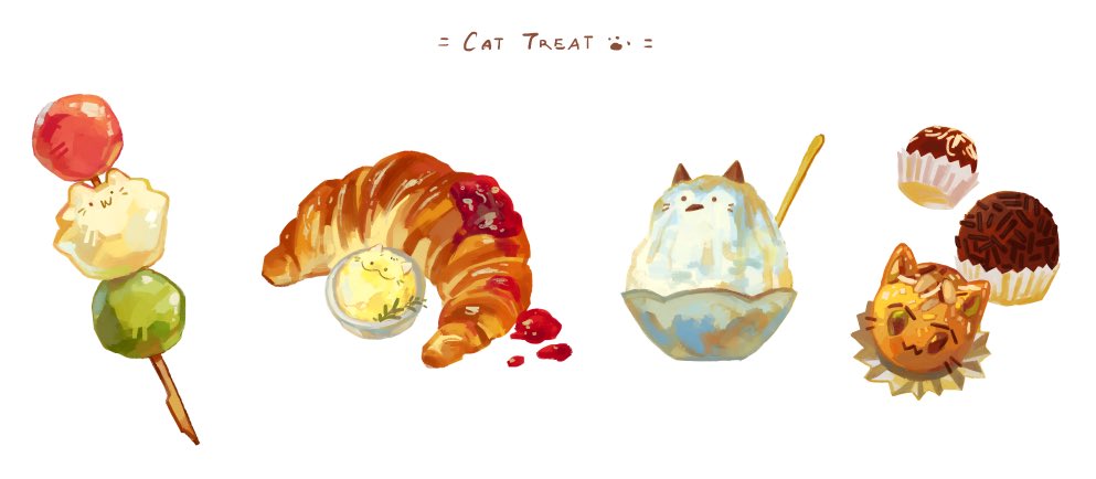 StreetsOfZine's tweet photo. Cat treats! Which one’s your favorite? 🥐 

🎨 @sabimilia https://t.co/UF3AJTvOEC