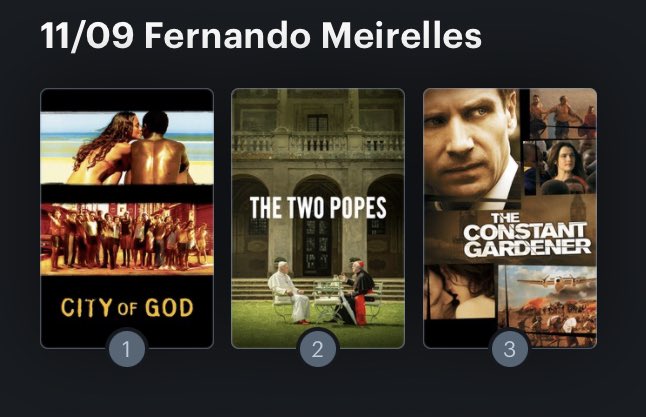 Hoy cumple años el director Fernando Meirelles (66). Happy Birthday ! Aquí mi miniRanking: 