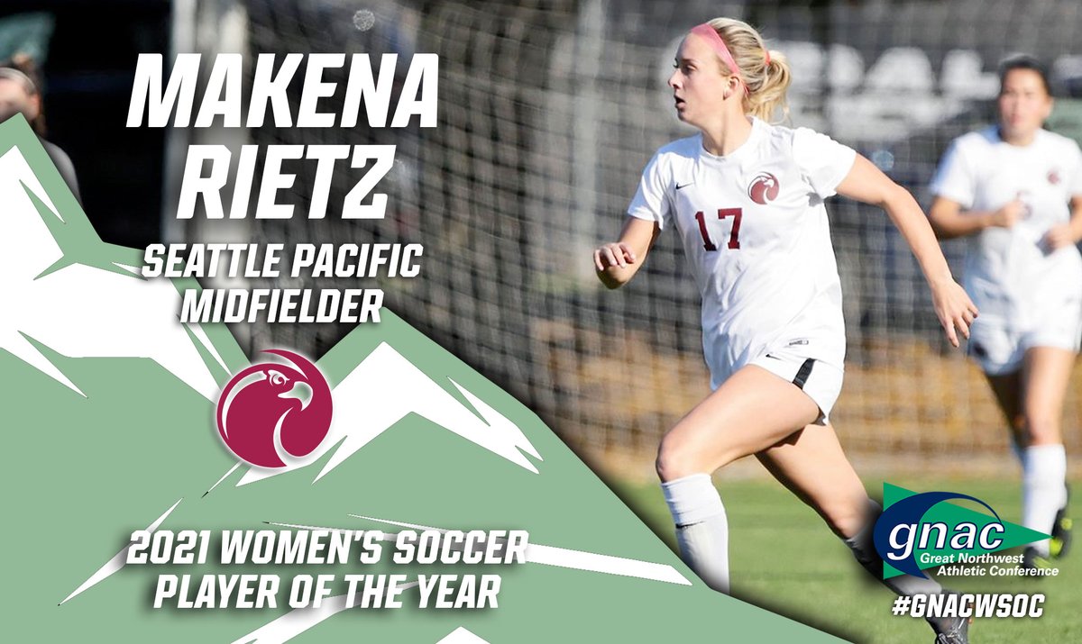 Congratulations to the GNAC Women’s Soccer Player of the Year, Makena Rietz! 

bit.ly/3F4vjBU 

#GNACWSOC | <a href="/SPUsports/">Seattle Pacific Athletics</a>