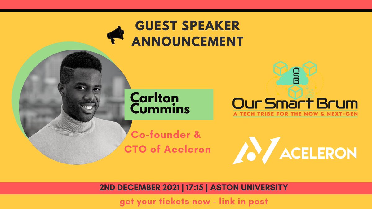 Yet another fantastic guest speaker lined up for 2nd December. @CarltonCummins1 from @aceleronenergy will be joining us a guest. Find out more about Our Smart Brum here: tap.link/oursmartbrum